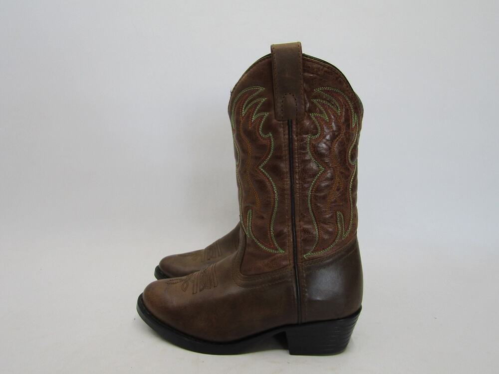 Smoky Mountain Little Kids Youth Sz 13.5 Brown Leather Western Cowboy Boots